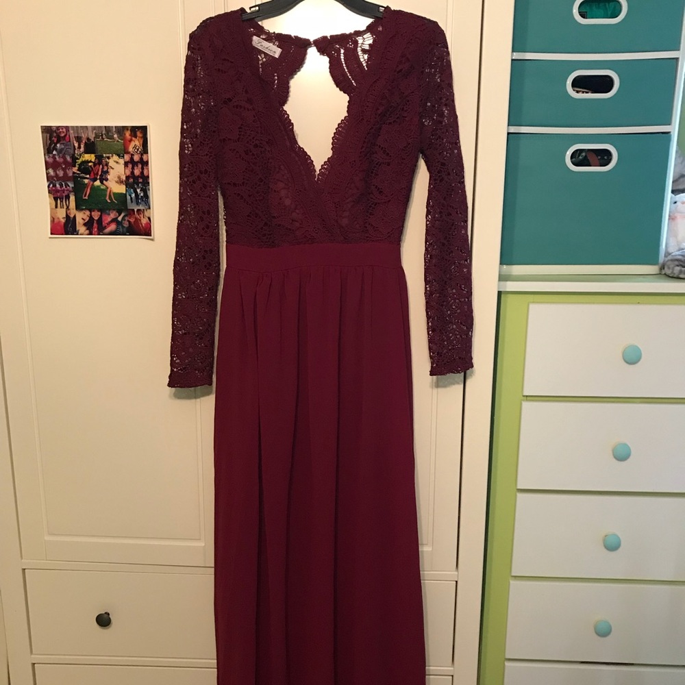 Burgundy long dress